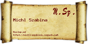 Michl Szabina névjegykártya